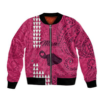 Maui Island Bomber Jacket Kakau Tribal Mixed Polynesian Pattern Pink LT9 - Wonder Print Shop