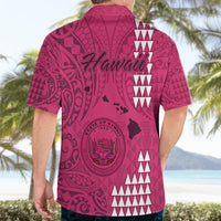 Maui Island Hawaiian Shirt Kakau Tribal Mixed Polynesian Pattern Pink - Wonder Print Shop