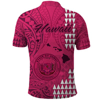 Maui Island Polo Shirt Kakau Tribal Mixed Polynesian Pattern Pink - Wonder Print Shop