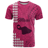 Maui Island T Shirt Kakau Tribal Mixed Polynesian Pattern Pink - Wonder Print Shop
