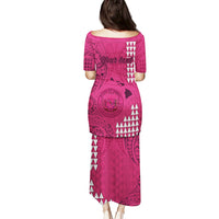 Personalised Maui Island Puletasi Kakau Tribal Mixed Polynesian Pattern Pink - Wonder Print Shop