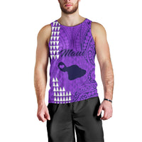 personalised-maui-island-men-tank-top-kakau-tribal-mixed-polynesian-pattern-purple