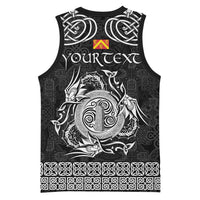 Personalized Anglesey Ynys Mon Basketball Jersey Black Standing Stone Celtic-inspired - Wonder Print Shop