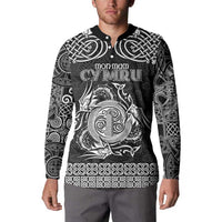 Personalized Anglesey Ynys Mon Button Sweatshirt Black Standing Stone Celtic-inspired - Wonder Print Shop