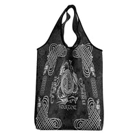 Personalized Anglesey Ynys Mon Grocery Bag Black Standing Stone Celtic-inspired - Wonder Print Shop