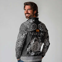 Personalized Anglesey Ynys Mon Long Sleeve Polo Shirt Black Standing Stone Celtic-inspired - Wonder Print Shop