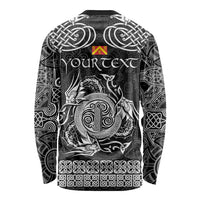 Personalized Anglesey Ynys Mon Long Sleeve Shirt Black Standing Stone Celtic-inspired - Wonder Print Shop