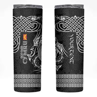 Personalized Anglesey Ynys Mon Skinny Tumbler Black Standing Stone Celtic-inspired - Wonder Print Shop