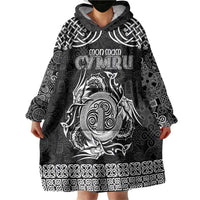 Personalized Anglesey Ynys Mon Wearable Blanket Hoodie Black Standing Stone Celtic-inspired - Wonder Print Shop