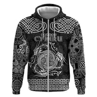 Personalized Anglesey Ynys Mon Zip Hoodie Black Standing Stone Celtic-inspired - Wonder Print Shop