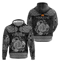 Personalized Anglesey Ynys Mon Zip Hoodie Black Standing Stone Celtic-inspired - Wonder Print Shop