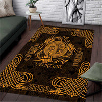 Personalized Anglesey Ynys Mon Area Rug Gold Standing Stone Celtic-inspired - Wonder Print Shop