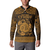 Personalized Anglesey Ynys Mon Button Sweatshirt Gold Standing Stone Celtic-inspired - Wonder Print Shop