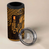 Personalized Anglesey Ynys Mon 4 in 1 Can Cooler Tumbler Gold Standing Stone Celtic-inspired - Wonder Print Shop