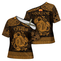 Personalized Anglesey Ynys Mon Cross Shoulder Shirt Gold Standing Stone Celtic-inspired - Wonder Print Shop
