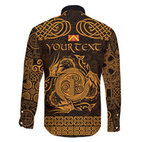 Personalized Anglesey Ynys Mon Family Matching Puletasi and Hawaiian Shirt Gold Standing Stone Celtic-inspired - Wonder Print Shop