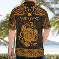 Personalized Anglesey Ynys Mon Hawaiian Shirt Gold Standing Stone Celtic-inspired - Wonder Print Shop