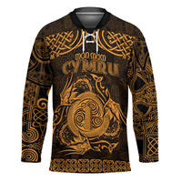 Personalized Anglesey Ynys Mon Hockey Jersey Gold Standing Stone Celtic-inspired - Wonder Print Shop