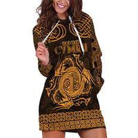 Personalized Anglesey Ynys Mon Hoodie Dress Gold Standing Stone Celtic-inspired - Wonder Print Shop