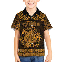 Personalized Anglesey Ynys Mon Kid Hawaiian Shirt Gold Standing Stone Celtic-inspired - Wonder Print Shop