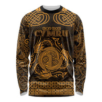 Personalized Anglesey Ynys Mon Long Sleeve Shirt Gold Standing Stone Celtic-inspired - Wonder Print Shop