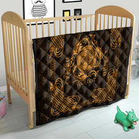 Personalized Anglesey Ynys Mon Quilt Gold Standing Stone Celtic-inspired - Wonder Print Shop