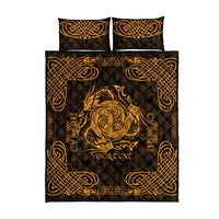 Personalized Anglesey Ynys Mon Quilt Bed Set Gold Standing Stone Celtic-inspired - Wonder Print Shop