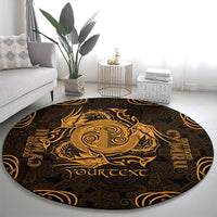 Personalized Anglesey Ynys Mon Round Carpet Gold Standing Stone Celtic-inspired - Wonder Print Shop