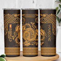 Personalized Anglesey Ynys Mon Skinny Tumbler Gold Standing Stone Celtic-inspired - Wonder Print Shop