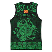 Personalized Anglesey Ynys Mon Basketball Jersey Green Standing Stone Celtic-inspired - Wonder Print Shop