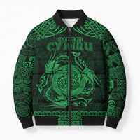 Personalized Anglesey Ynys Mon Bomber Puffer Jacket Green Standing Stone Celtic-inspired - Wonder Print Shop