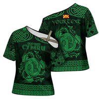 Personalized Anglesey Ynys Mon Cross Shoulder Shirt Green Standing Stone Celtic-inspired - Wonder Print Shop