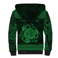 Personalized Anglesey Ynys Mon Sherpa Hoodie Green Standing Stone Celtic-inspired - Wonder Print Shop