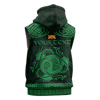 Personalized Anglesey Ynys Mon Sleeveless Zip Hoodie Green Standing Stone Celtic-inspired - Wonder Print Shop