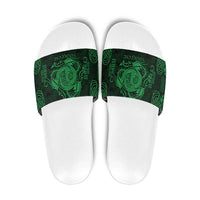 Personalized Anglesey Ynys Mon Slide Sandals Green Standing Stone Celtic-inspired - Wonder Print Shop
