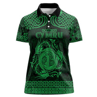 Personalized Anglesey Ynys Mon Women Polo Shirt Green Standing Stone Celtic-inspired - Wonder Print Shop