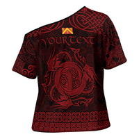Personalized Anglesey Ynys Mon Cross Shoulder Shirt Red Standing Stone Celtic-inspired - Wonder Print Shop