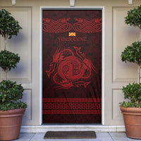 Personalized Anglesey Ynys Mon Door Cover Red Standing Stone Celtic-inspired - Wonder Print Shop