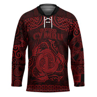 Personalized Anglesey Ynys Mon Hockey Jersey Red Standing Stone Celtic-inspired - Wonder Print Shop