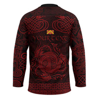 Personalized Anglesey Ynys Mon Hockey Jersey Red Standing Stone Celtic-inspired - Wonder Print Shop
