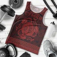 Personalized Anglesey Ynys Mon Men Tank Top Red Standing Stone Celtic-inspired - Wonder Print Shop