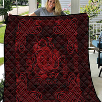 Personalized Anglesey Ynys Mon Quilt Red Standing Stone Celtic-inspired - Wonder Print Shop