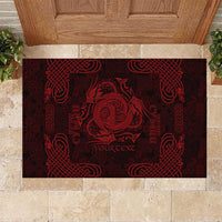 Personalized Anglesey Ynys Mon Rubber Doormat Red Standing Stone Celtic-inspired - Wonder Print Shop
