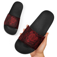 Personalized Anglesey Ynys Mon Slide Sandals Red Standing Stone Celtic-inspired - Wonder Print Shop