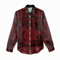 Personalized Anglesey Ynys Mon Women Casual Shirt Red Standing Stone Celtic-inspired - Wonder Print Shop