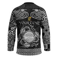 Personalized Brecknockshire Sir Frycheiniog Hockey Jersey Black Brecon Beacons Mountain Celtic-inspired - Wonder Print Shop