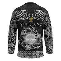 Personalized Brecknockshire Sir Frycheiniog Hockey Jersey Black Brecon Beacons Mountain Celtic-inspired - Wonder Print Shop