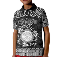 Personalized Brecknockshire Sir Frycheiniog Kid Polo Shirt Black Brecon Beacons Mountain Celtic-inspired - Wonder Print Shop