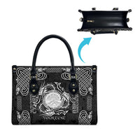 Personalized Brecknockshire Sir Frycheiniog Leather Bag Black Brecon Beacons Mountain Celtic-inspired - Wonder Print Shop