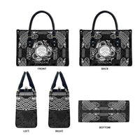 Personalized Brecknockshire Sir Frycheiniog Leather Bag Black Brecon Beacons Mountain Celtic-inspired - Wonder Print Shop